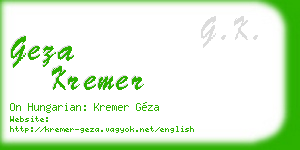 geza kremer business card